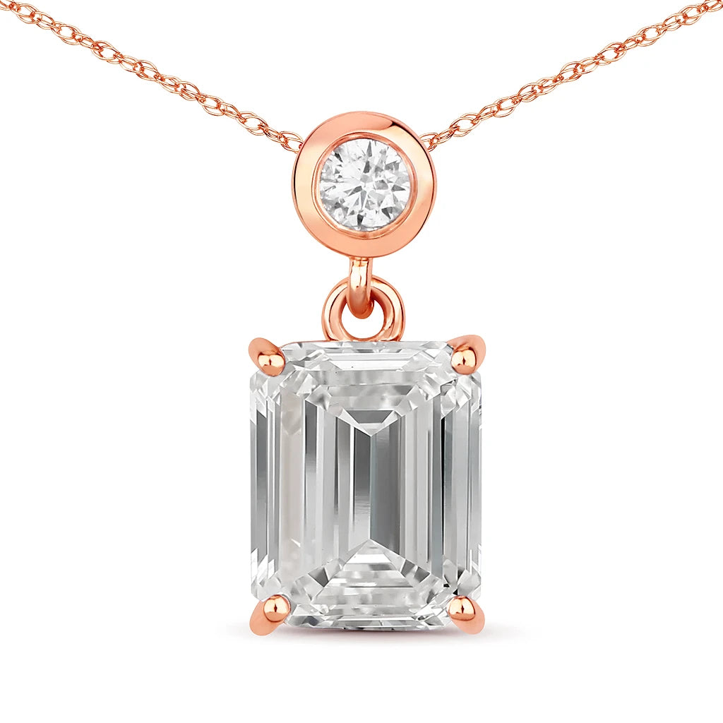 Emerald Cut Drop Pendant