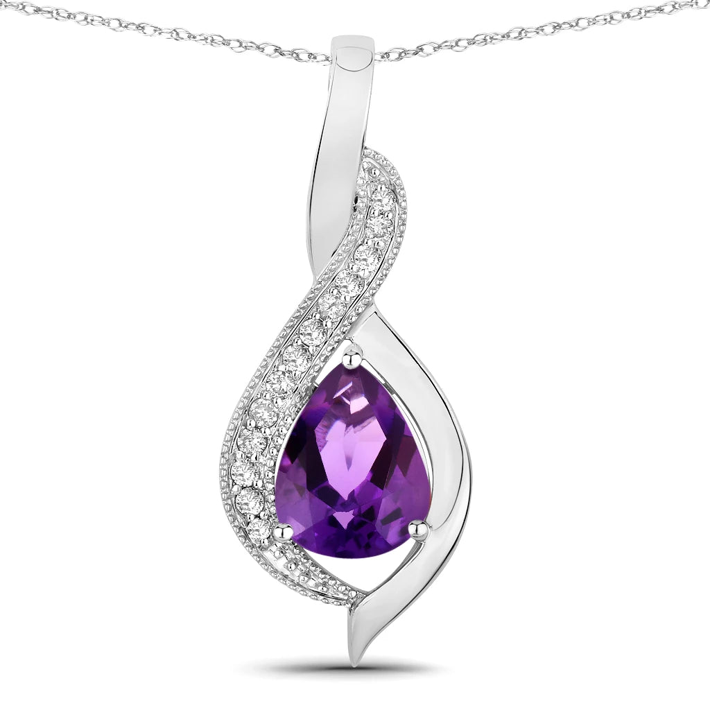 Twisted Halo Pear Pendant