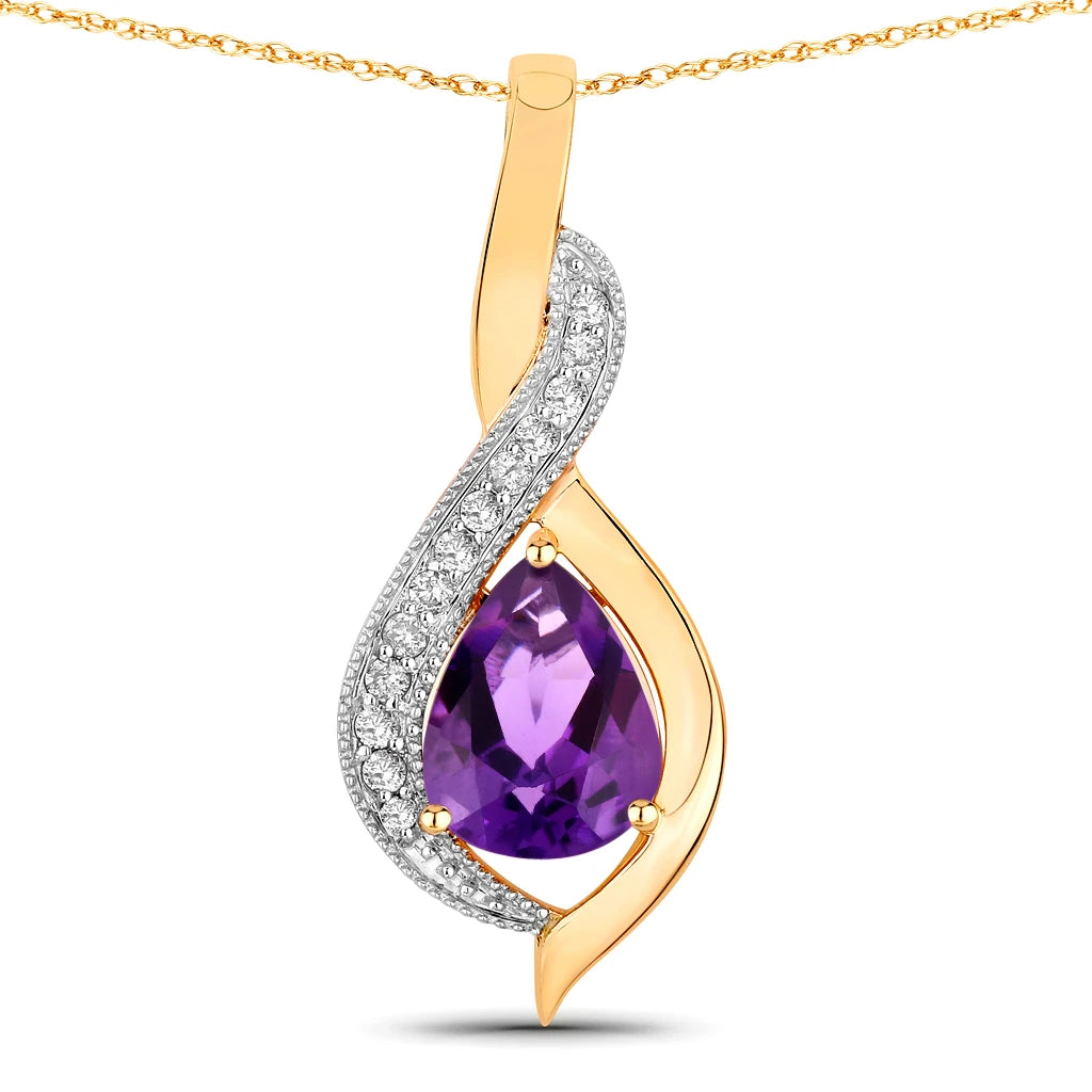 Twisted Halo Pear Pendant