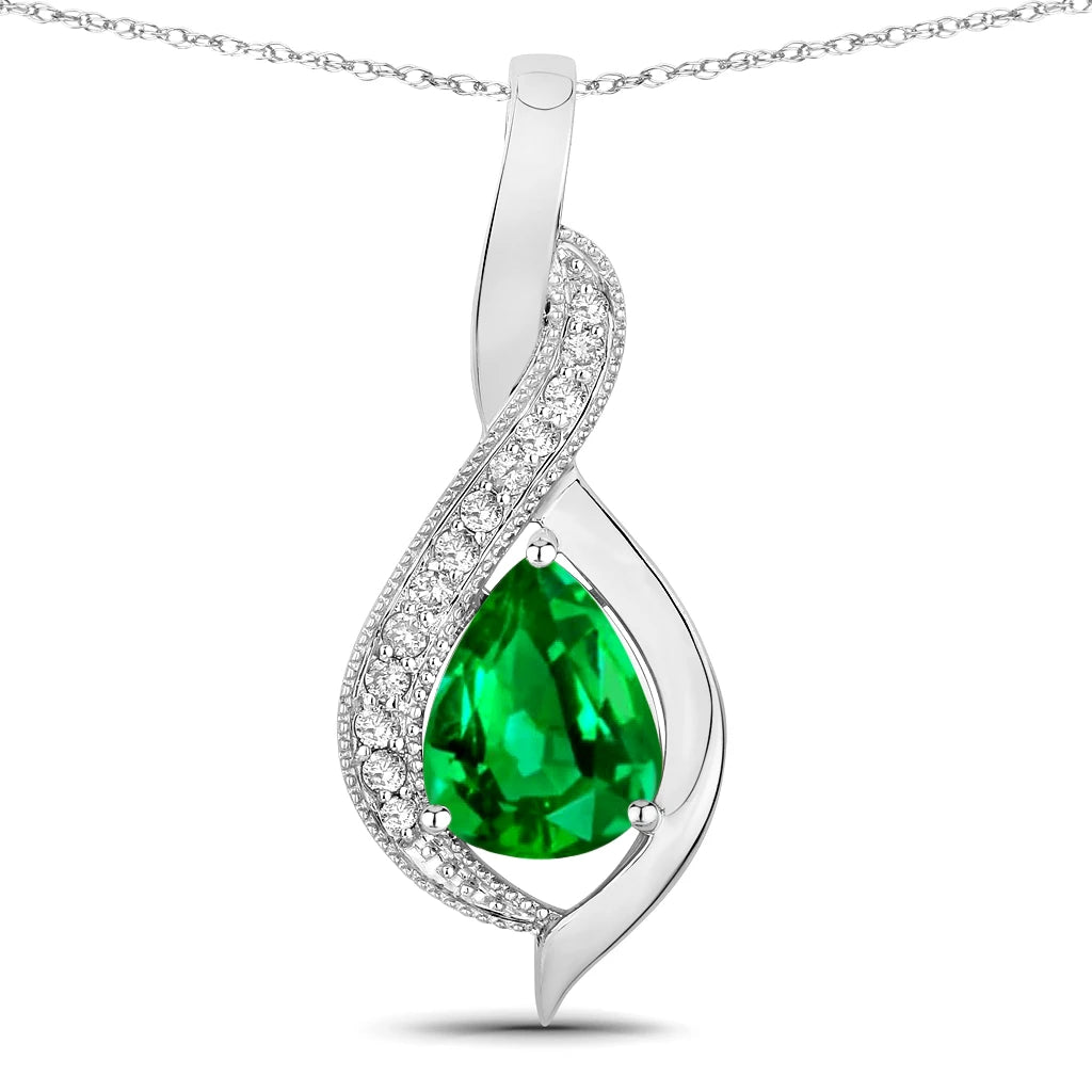 Twisted Halo Pear Pendant