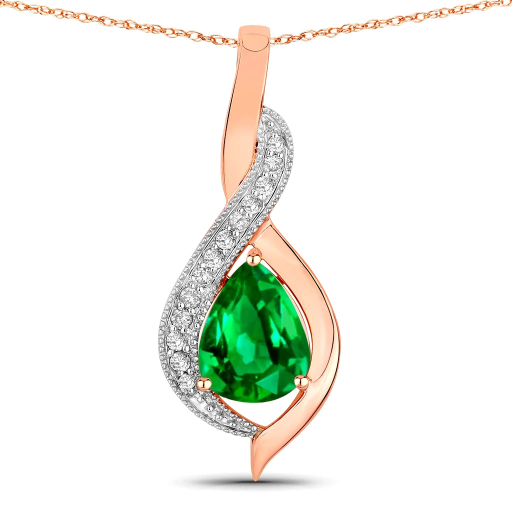 Twisted Halo Pear Pendant