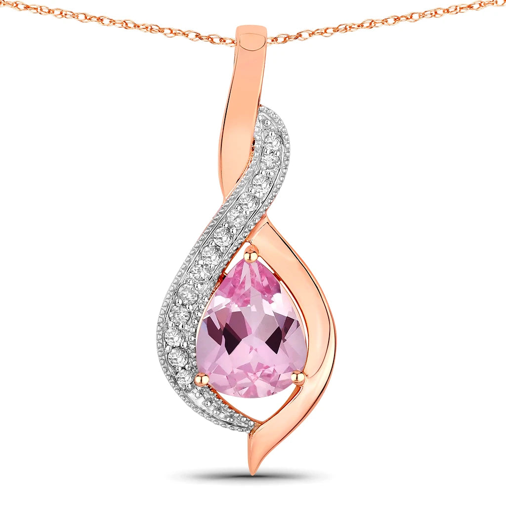 Twisted Halo Pear Pendant