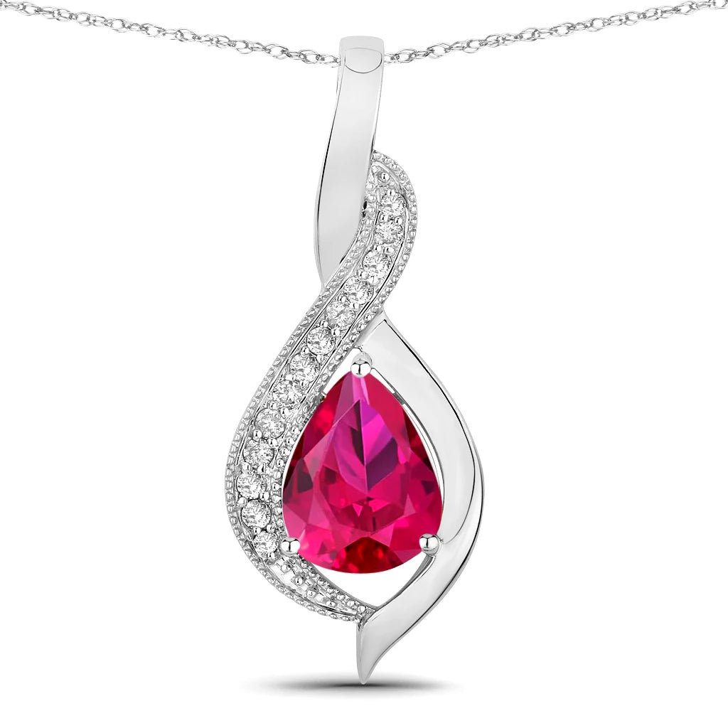 Twisted Halo Pear Pendant