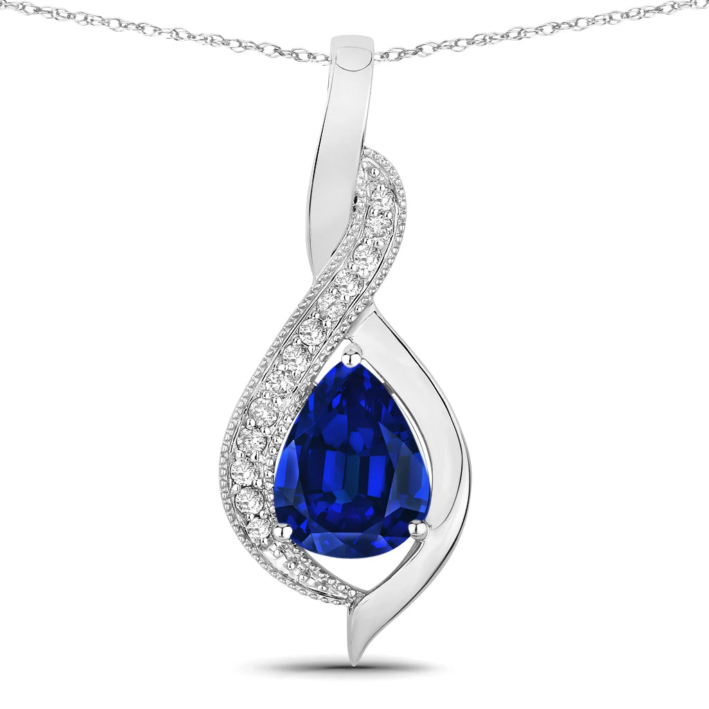 Twisted Halo Pear Pendant