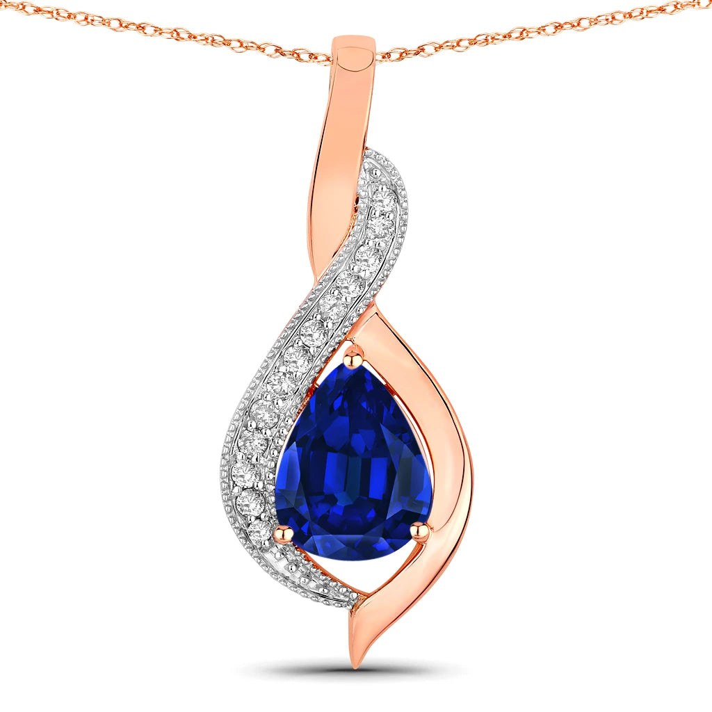 Twisted Halo Pear Pendant