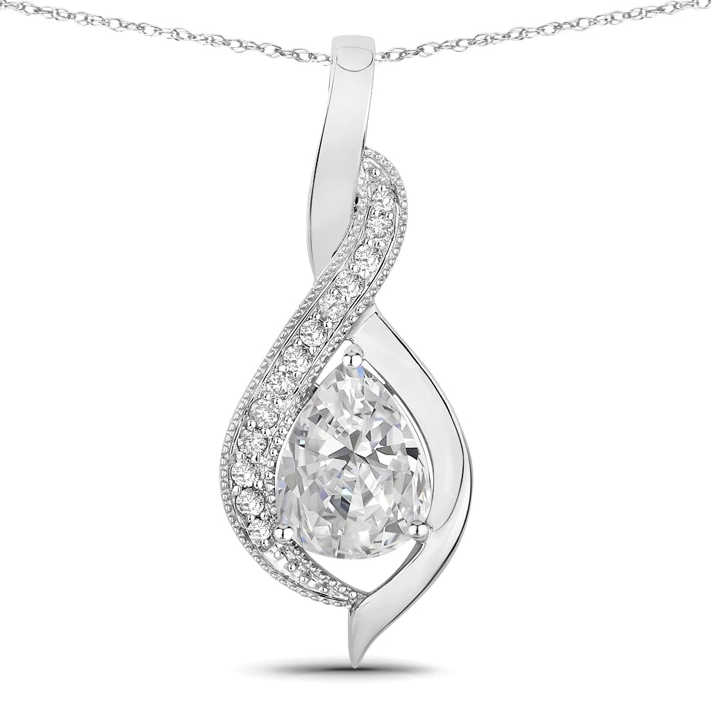 Twisted Halo Pear Pendant