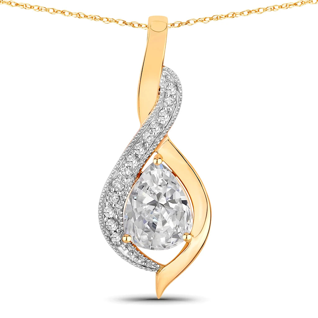 Twisted Halo Pear Pendant