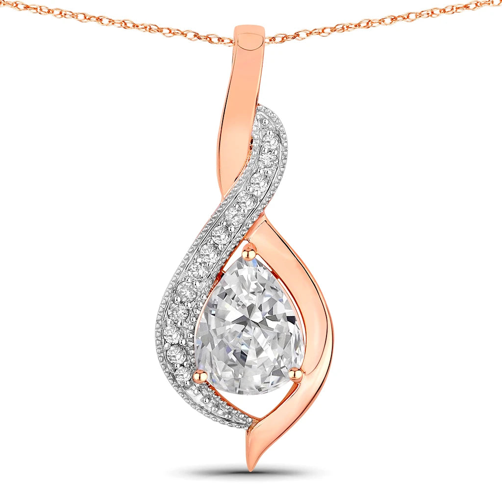 Twisted Halo Pear Pendant