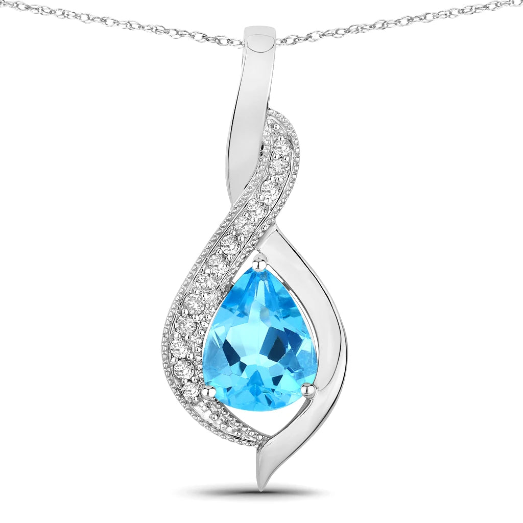 Twisted Halo Pear Pendant
