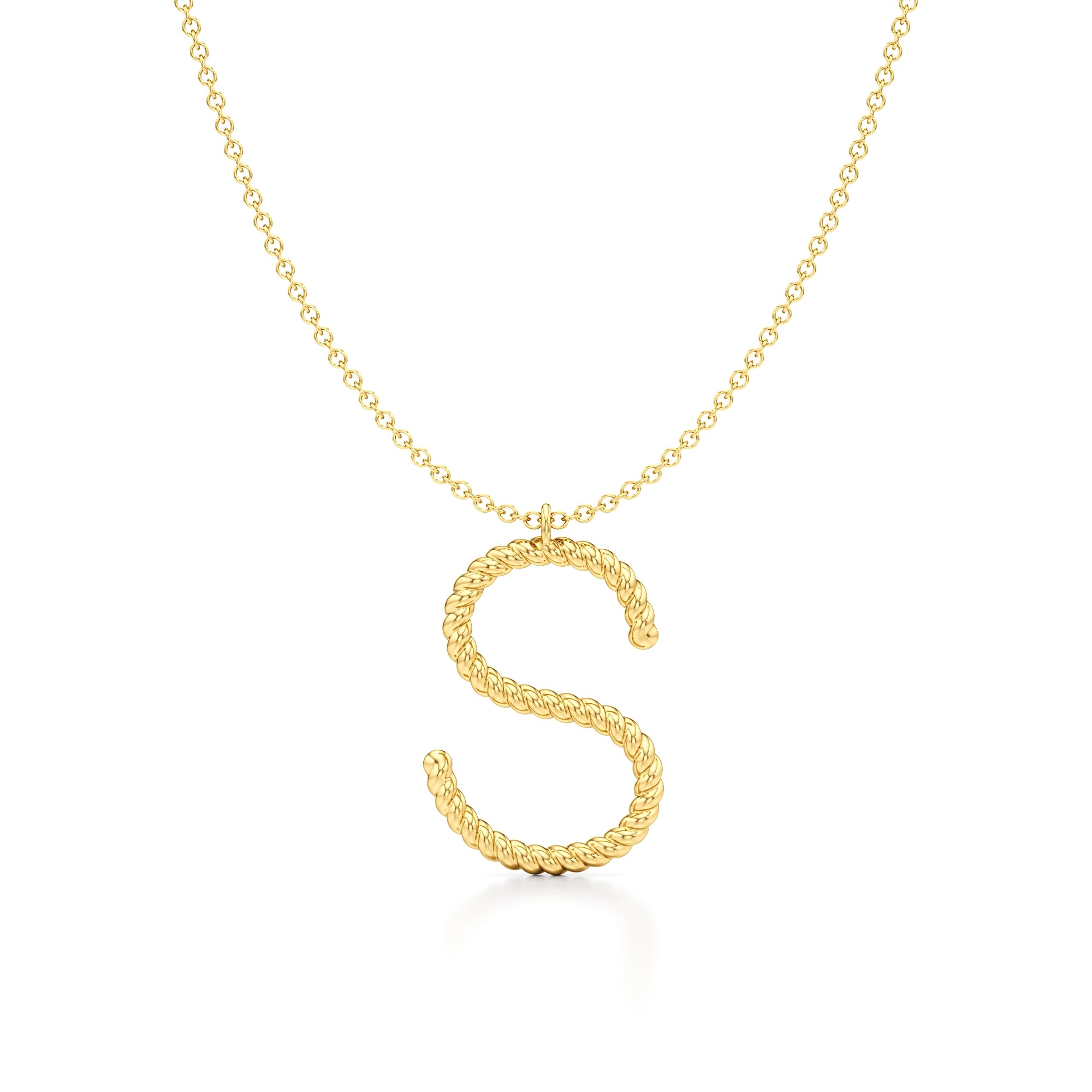 Twisted Statement Initial Necklace