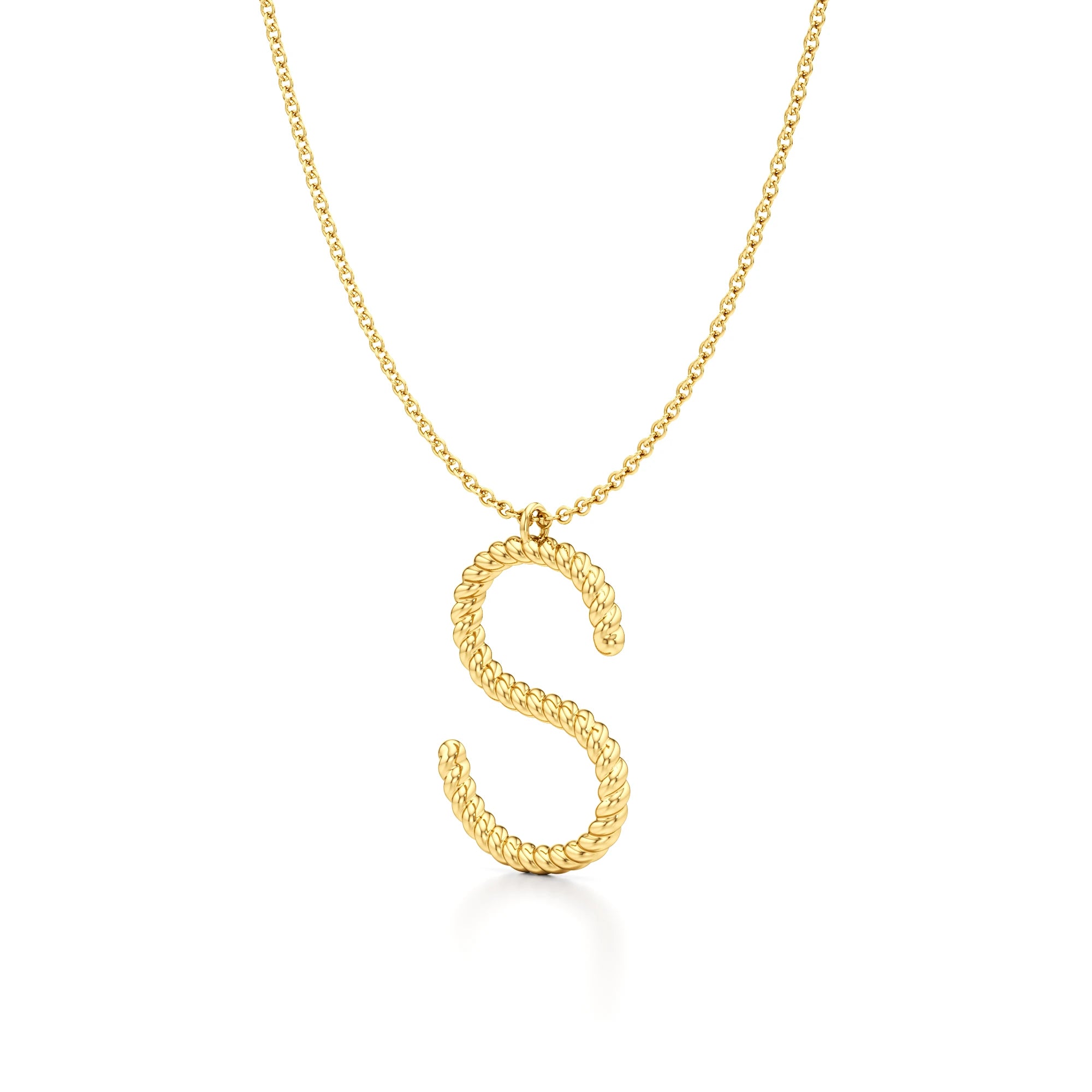 Twisted Statement Initial Necklace