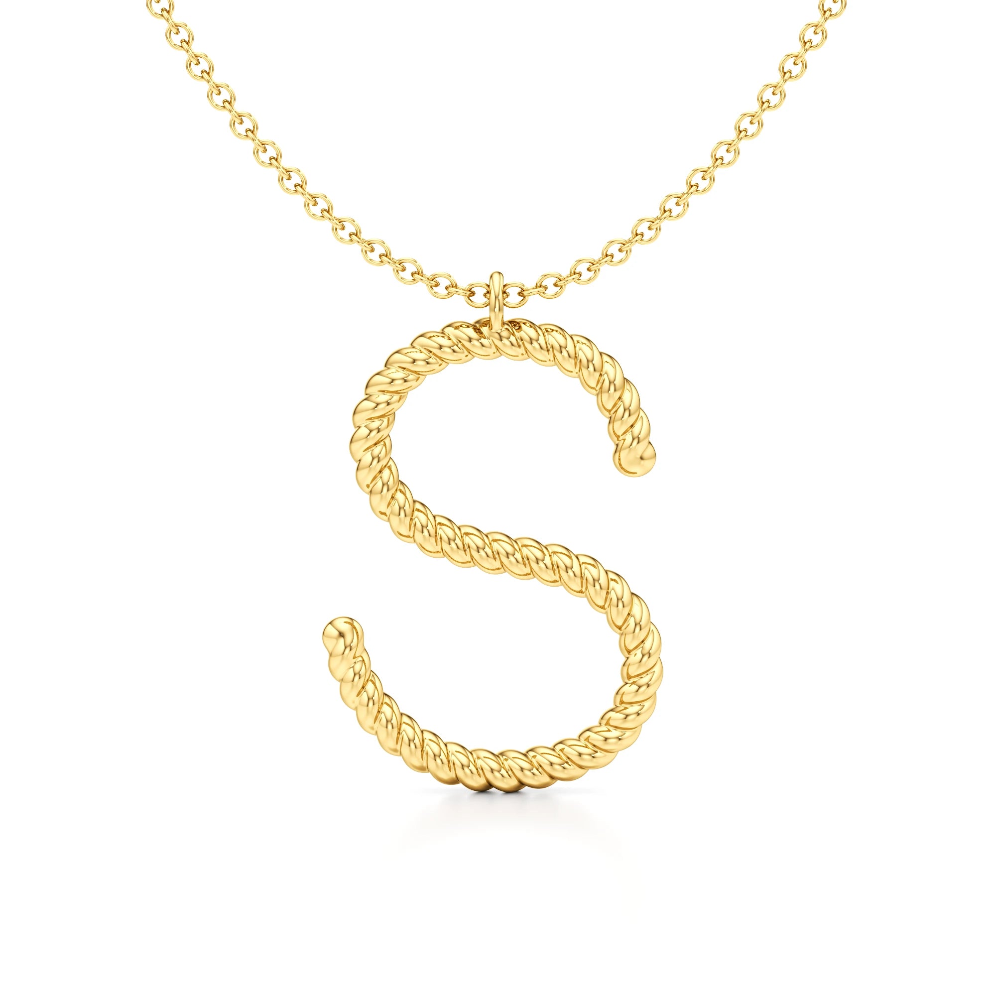 Twisted Statement Initial Necklace