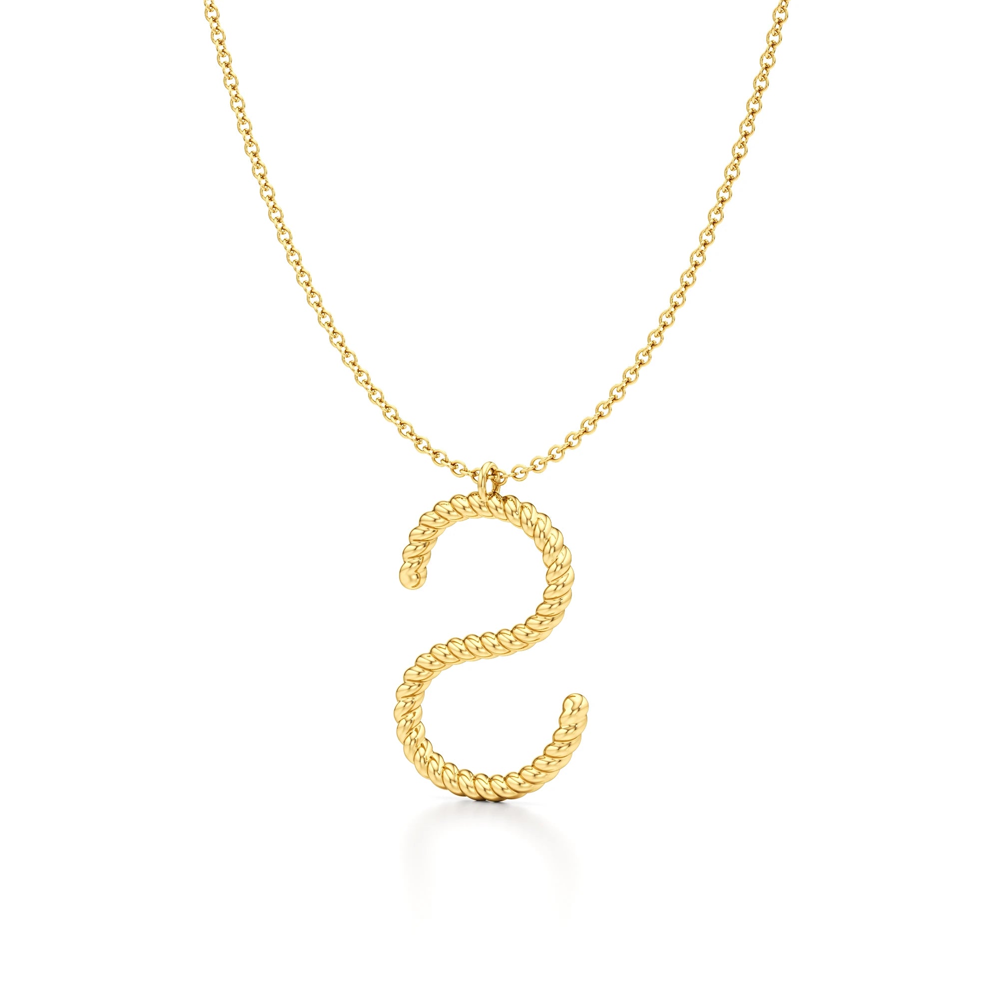 Twisted Statement Initial Necklace