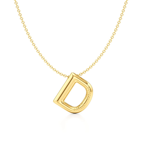 Puffy Lightweight Initial Necklace