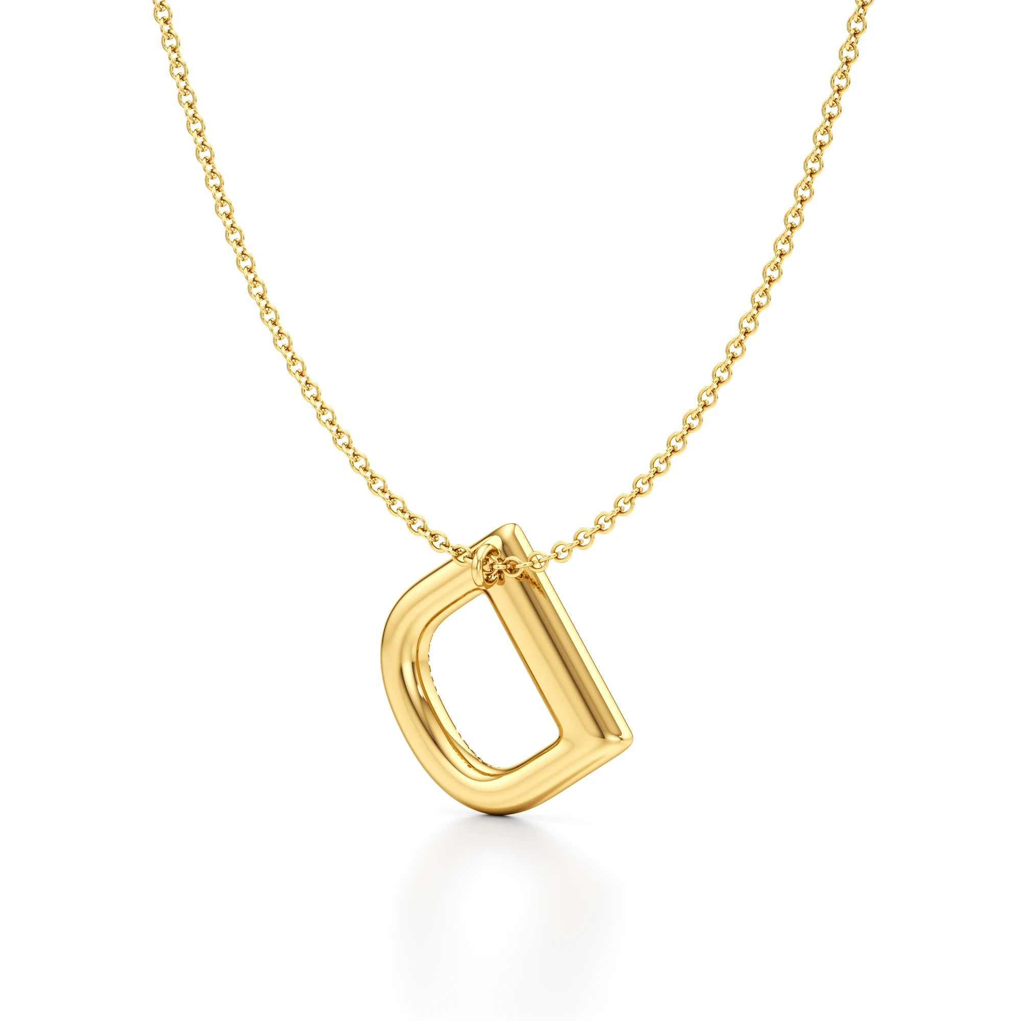Puffy Lightweight Initial Necklace