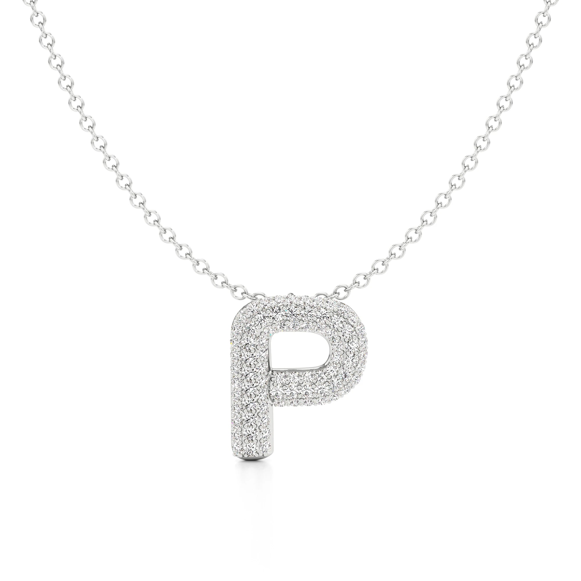 Statement Diamond Pavé Initial Necklace