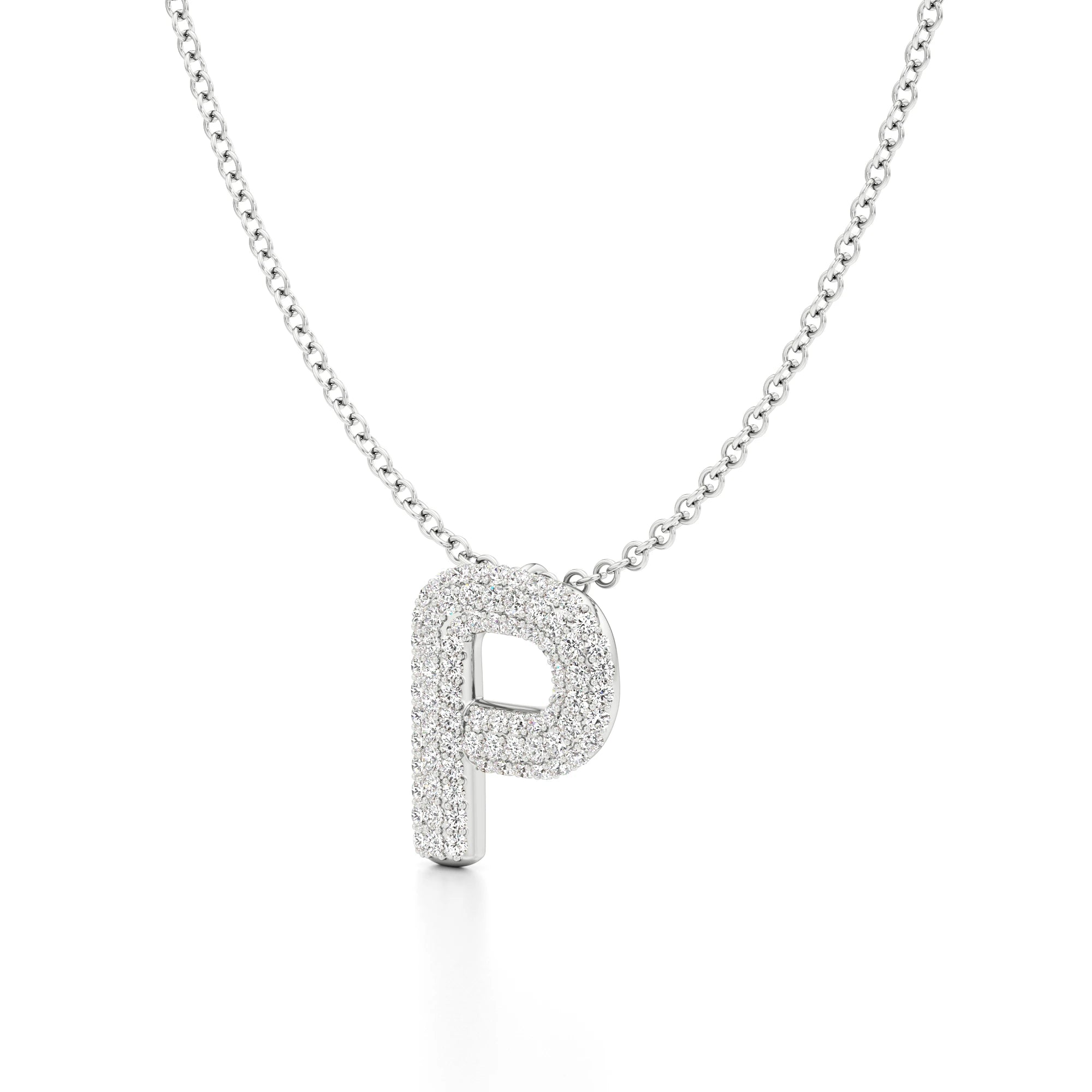 Statement Diamond Pavé Initial Necklace