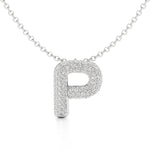 Statement Diamond Pavé Initial Necklace