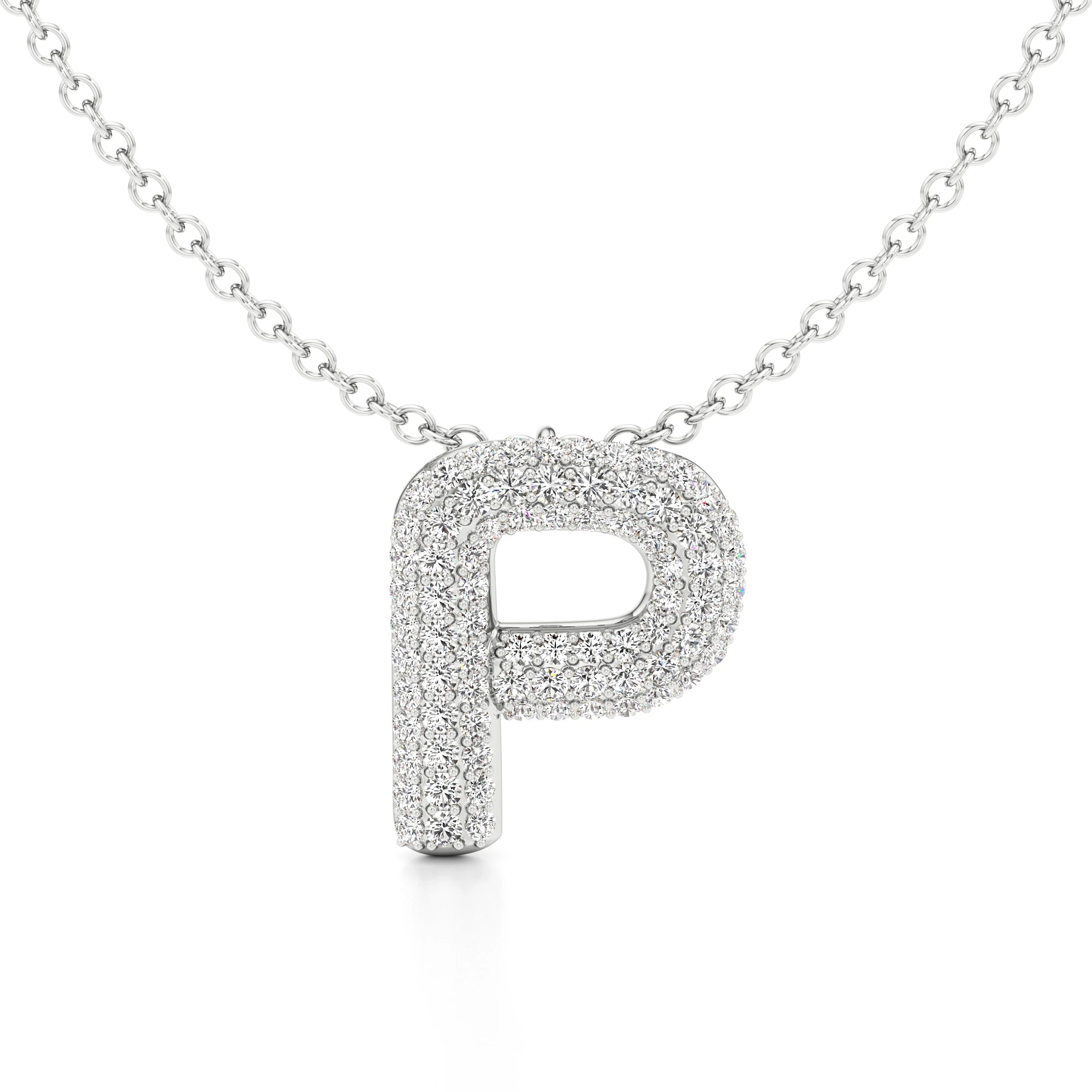 Statement Diamond Pavé Initial Necklace