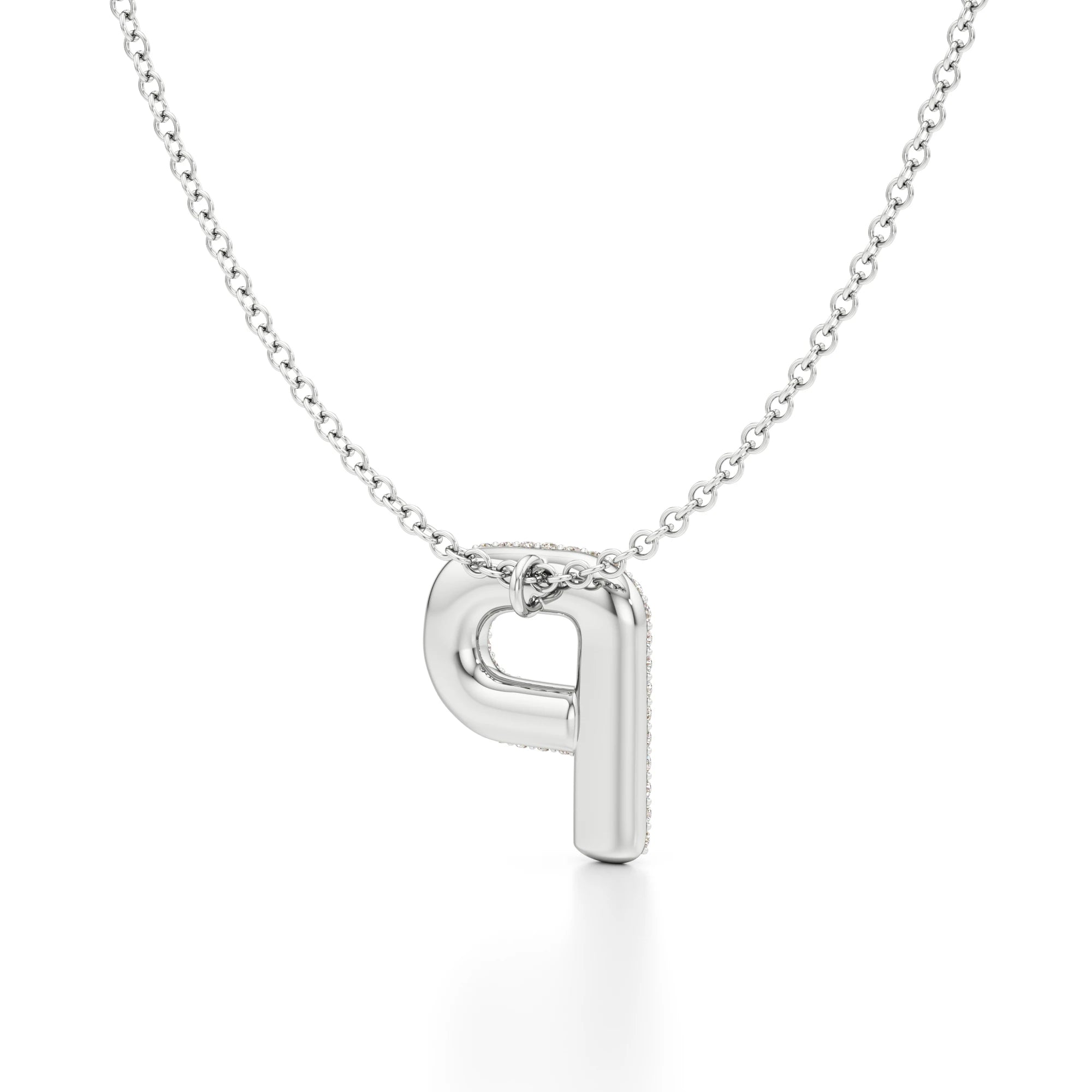 Statement Diamond Pavé Initial Necklace