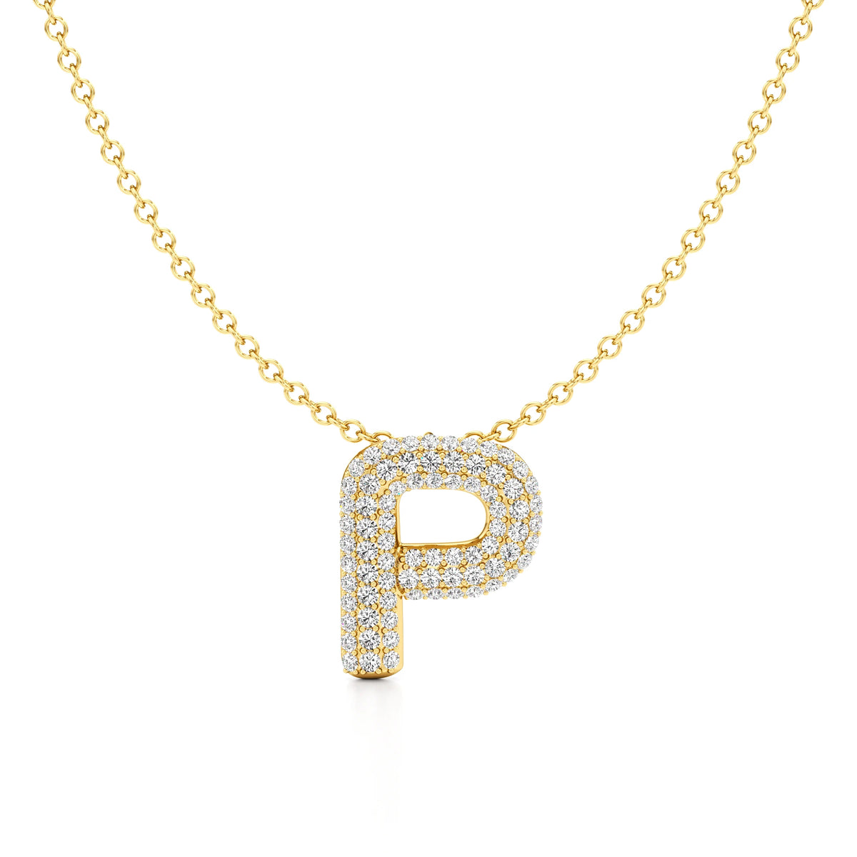 Statement Diamond Pavé Initial Necklace