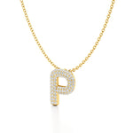 Statement Diamond Pavé Initial Necklace