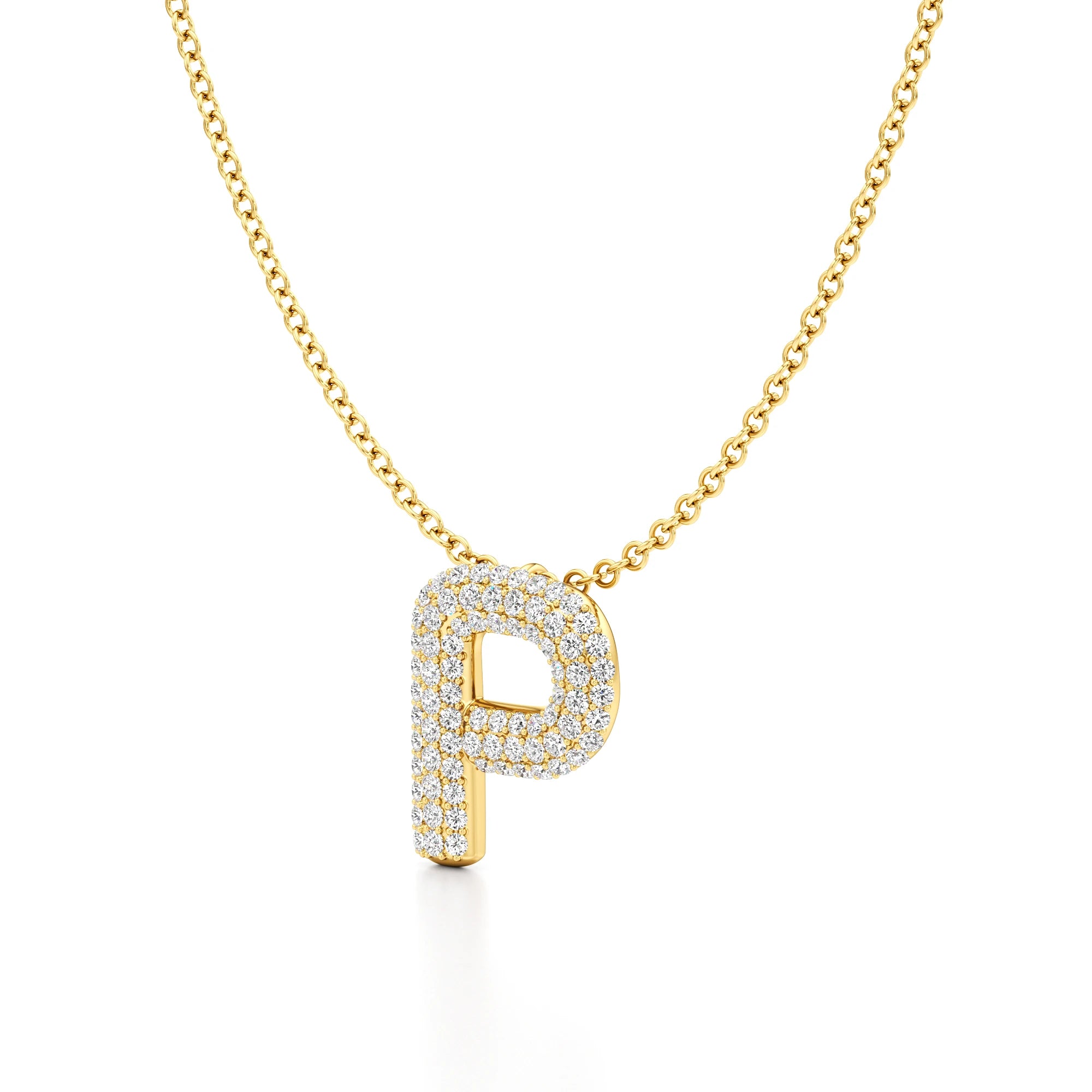 Statement Diamond Pavé Initial Necklace