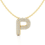 Statement Diamond Pavé Initial Necklace