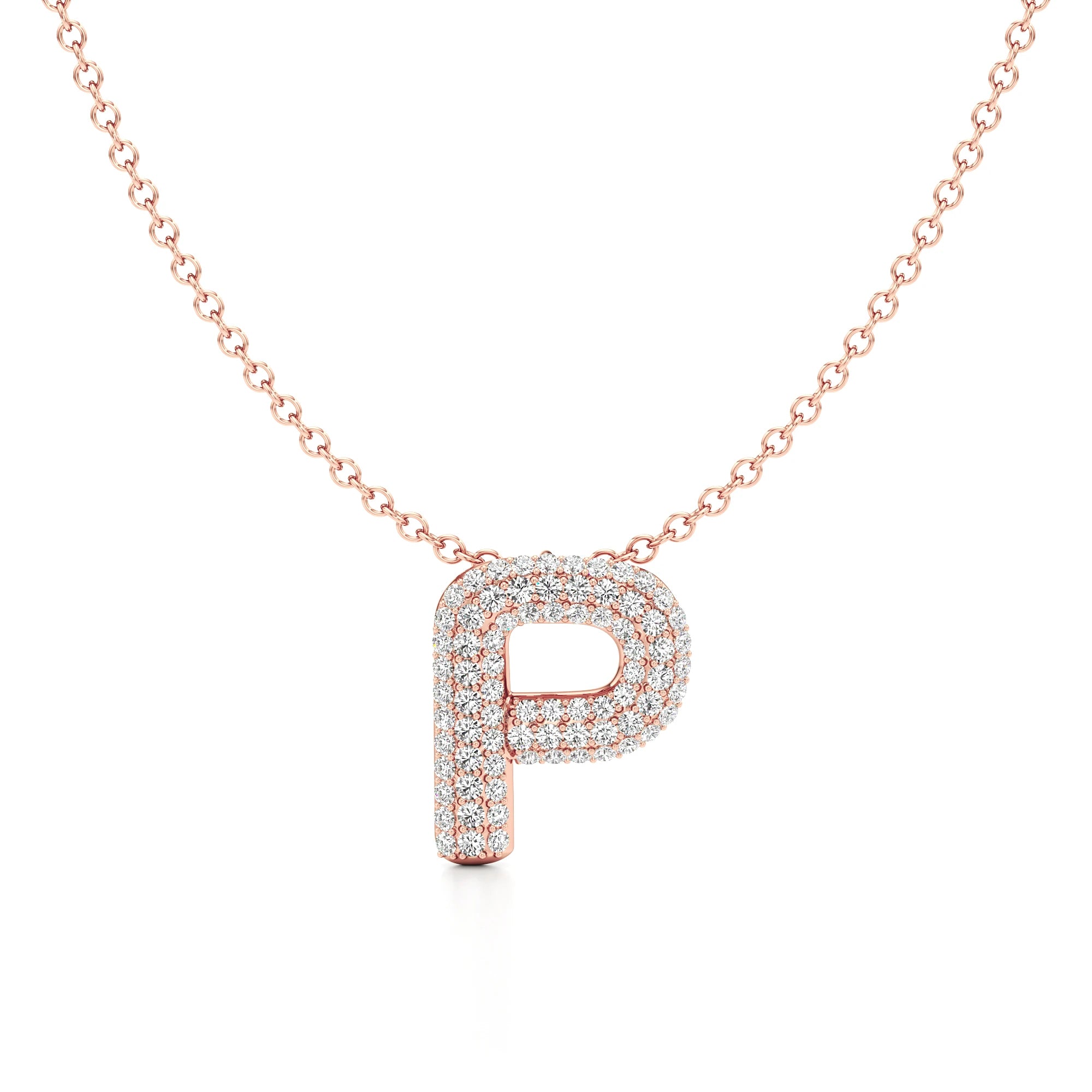 Statement Diamond Pavé Initial Necklace