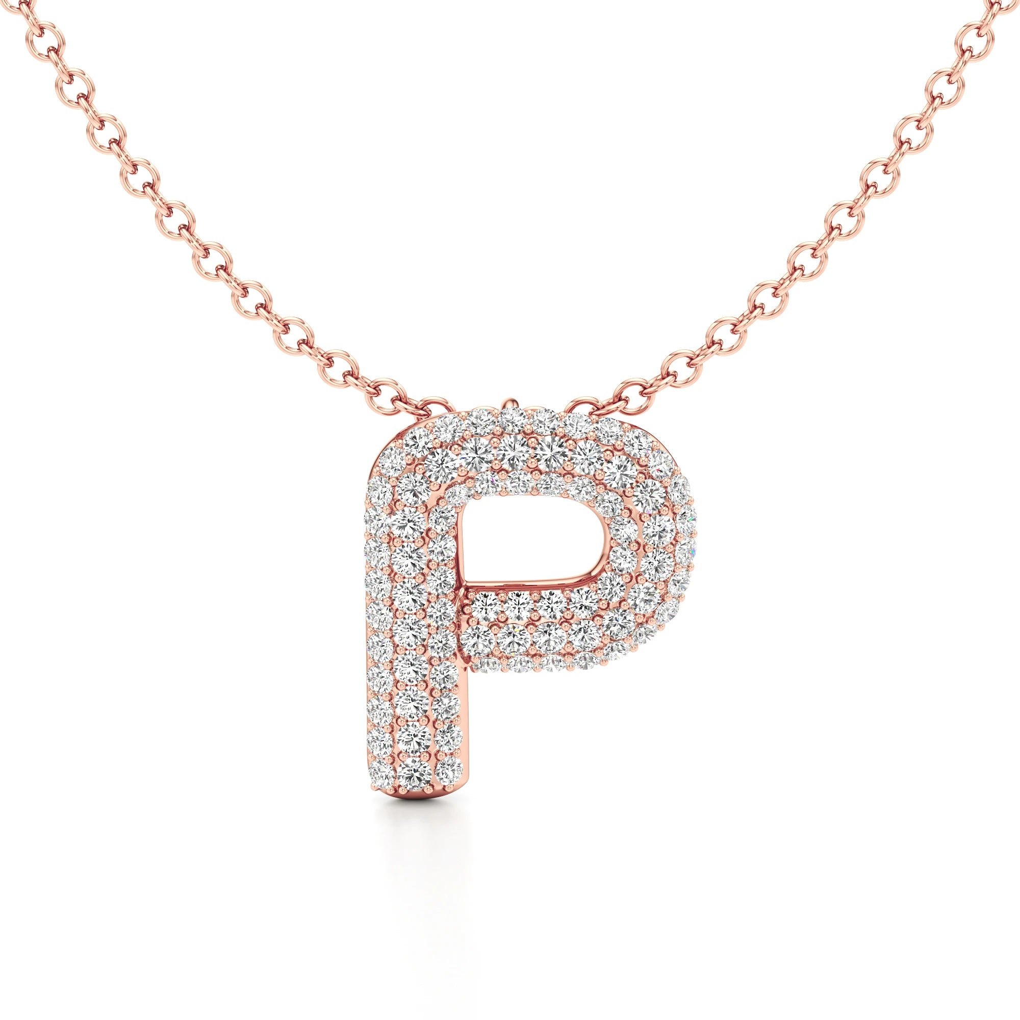 Statement Diamond Pavé Initial Necklace