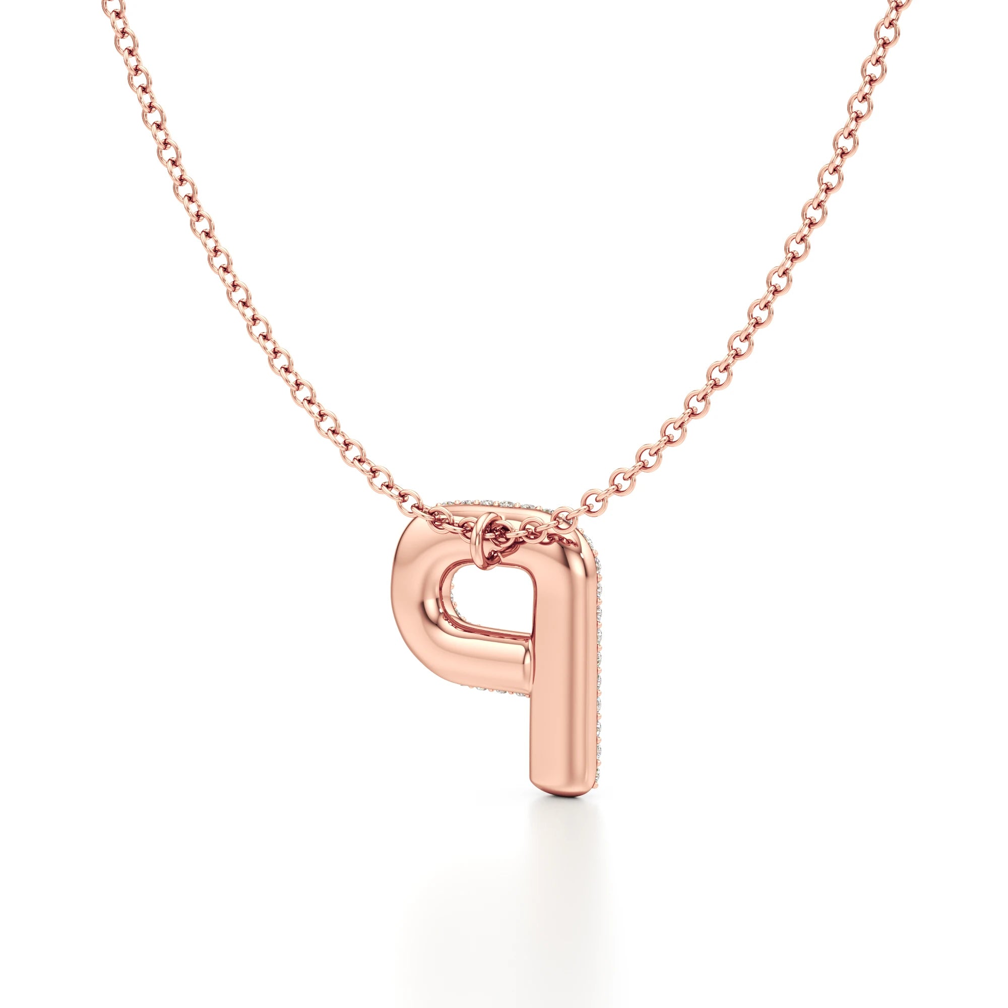 Statement Diamond Pavé Initial Necklace