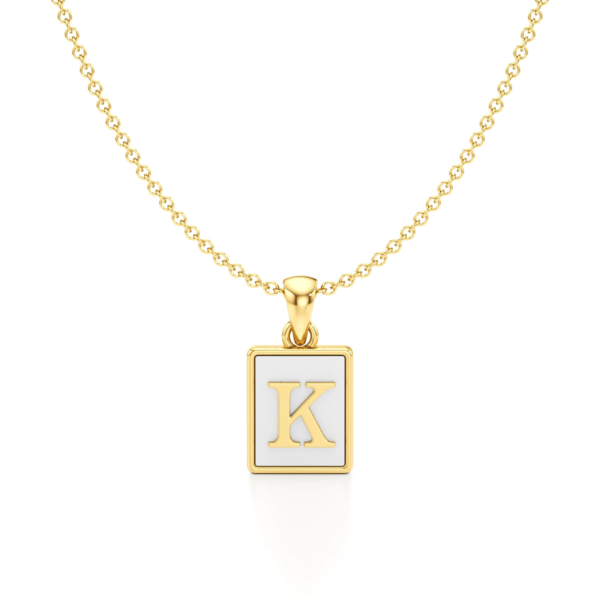 Mother of Pearl Initial Necklace