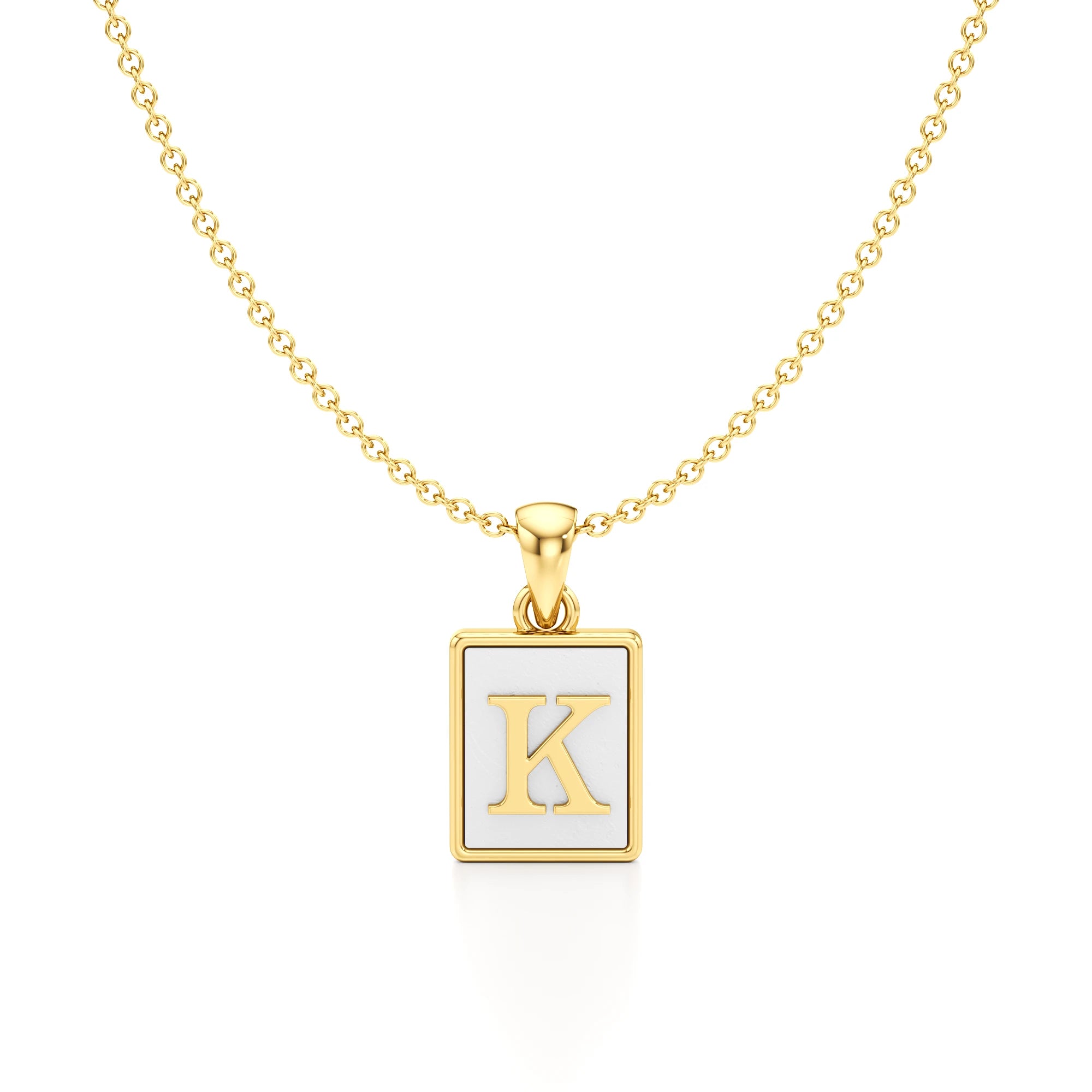 Mother of Pearl Initial Necklace