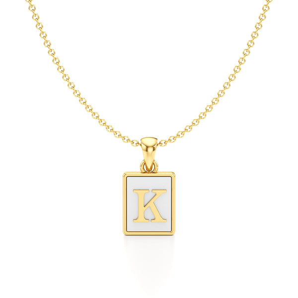 Mother of Pearl Initial Necklace