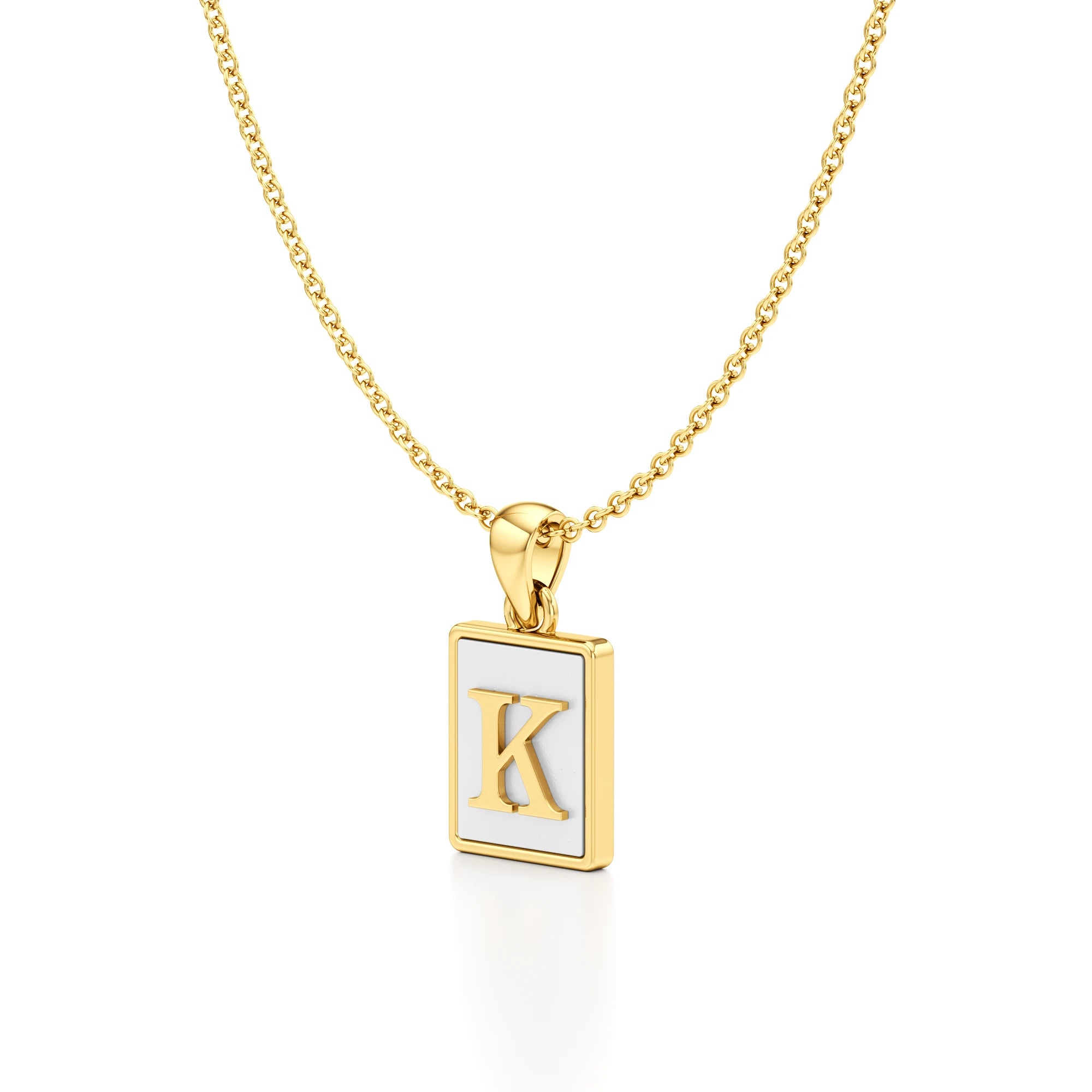 Mother of Pearl Initial Necklace