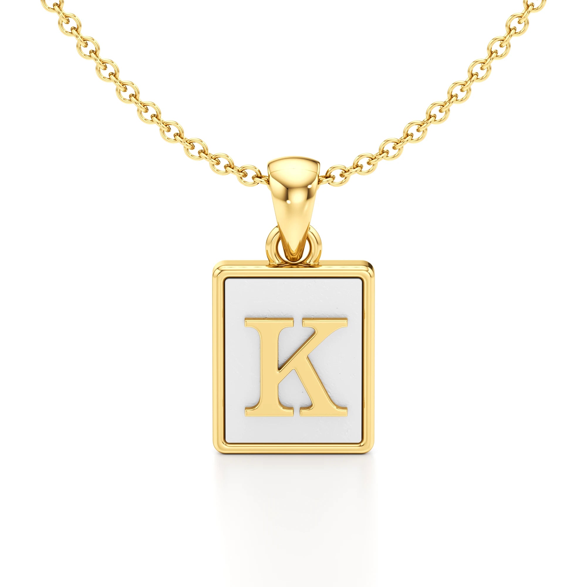 Mother of Pearl Initial Necklace