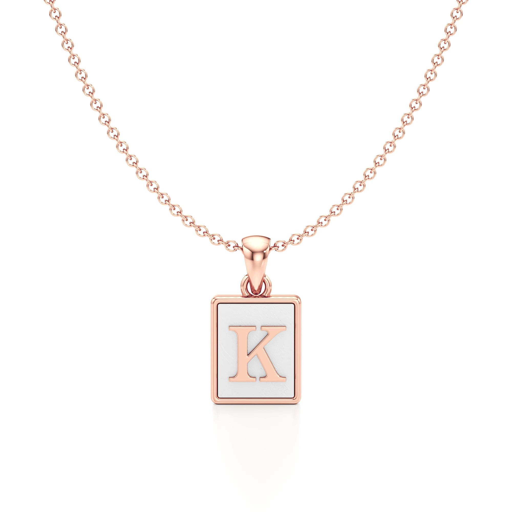 Mother of Pearl Initial Necklace
