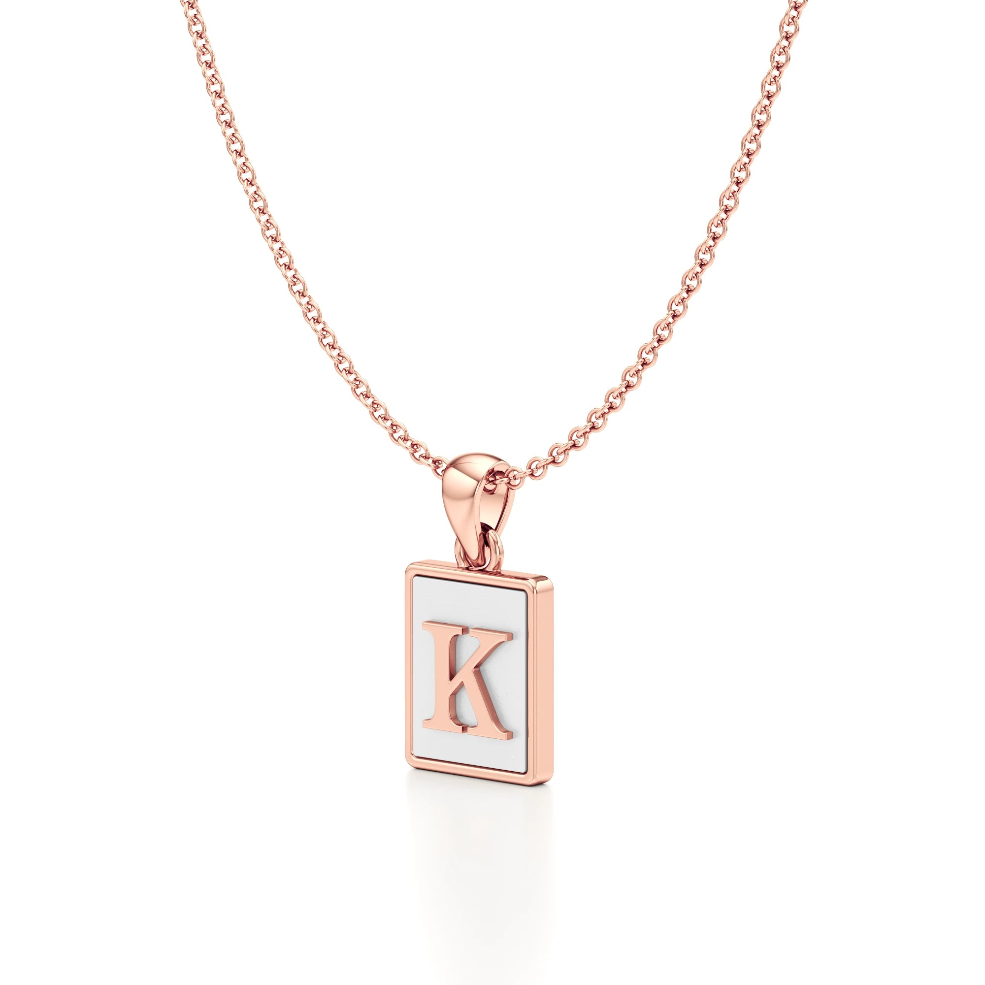 Mother of Pearl Initial Necklace