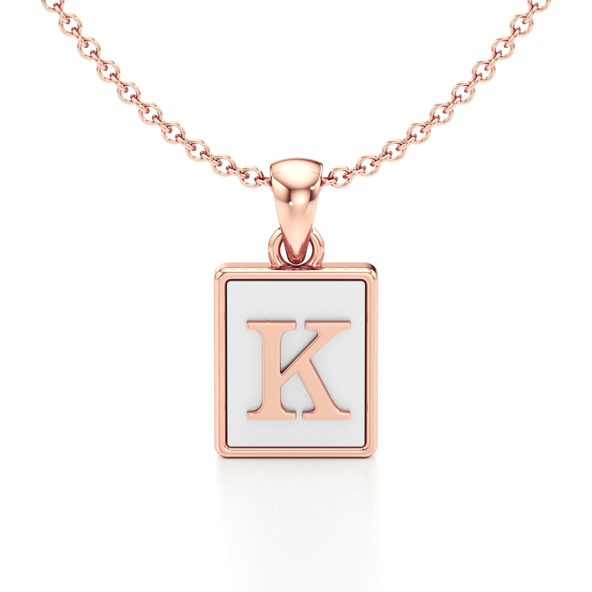 Mother of Pearl Initial Necklace