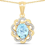 Oval Diamond Accent Cocktail Pendant