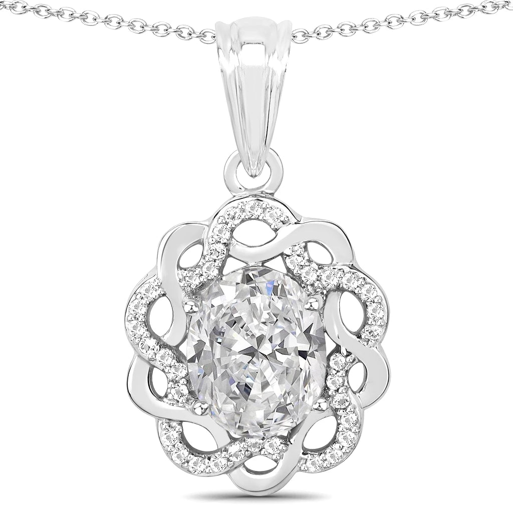 Oval Diamond Accent Cocktail Pendant