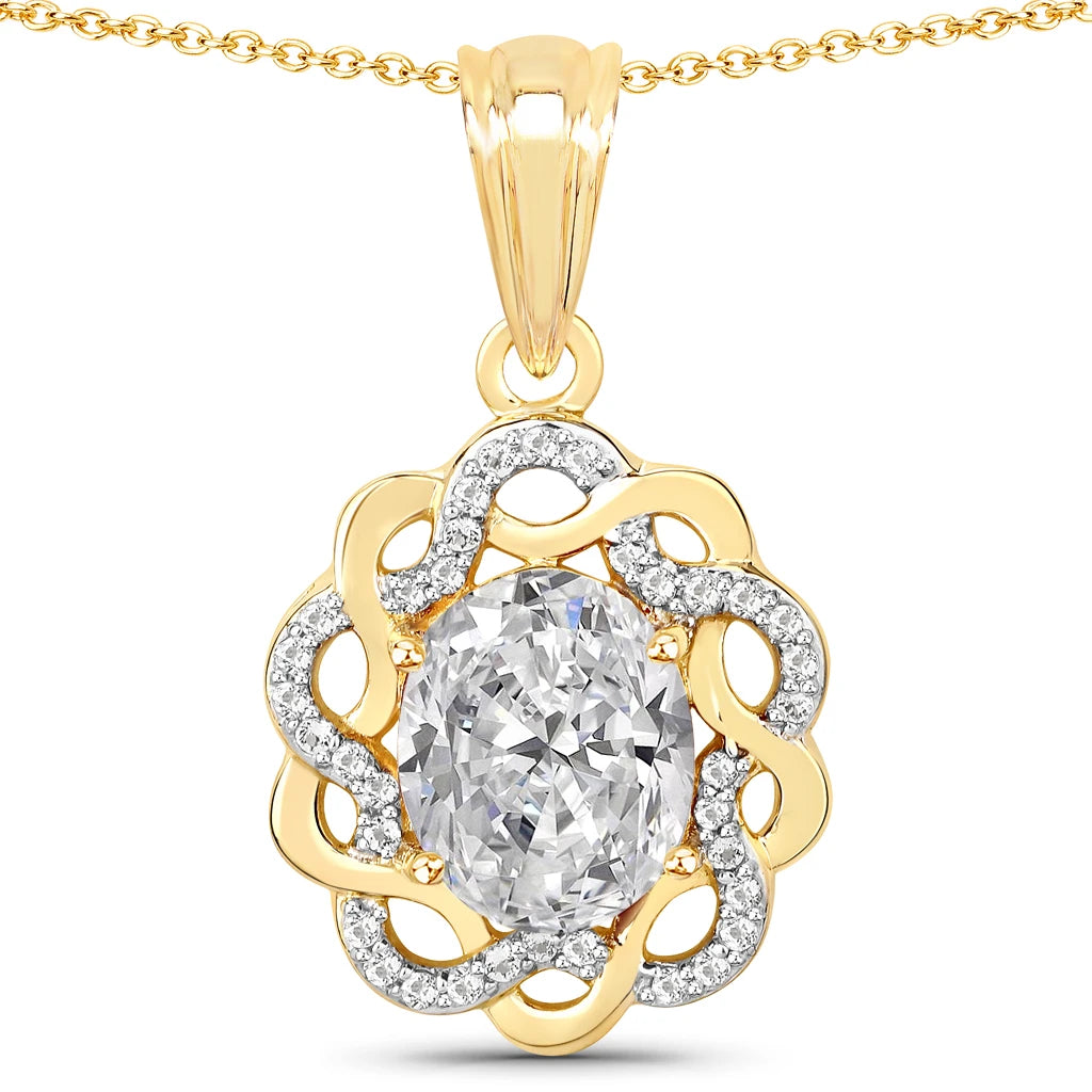 Oval Diamond Accent Cocktail Pendant