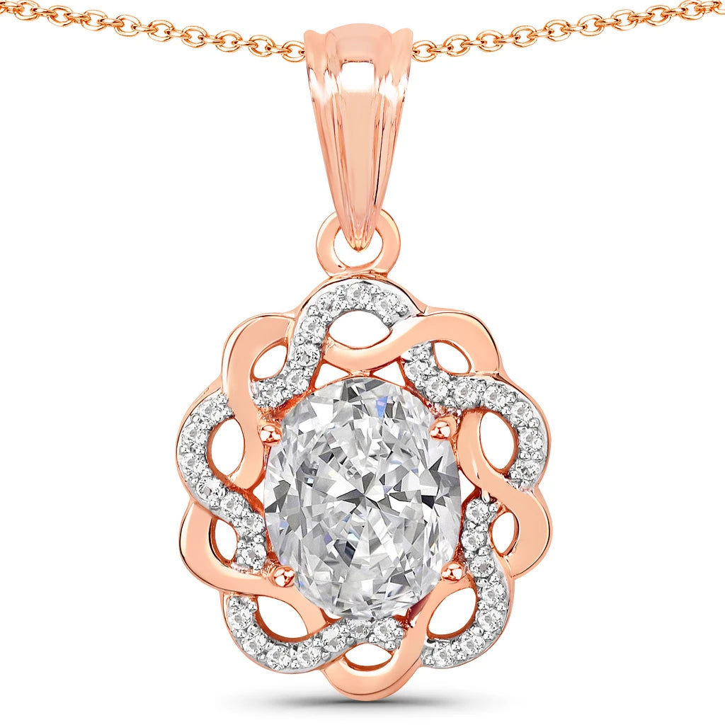 Oval Diamond Accent Cocktail Pendant