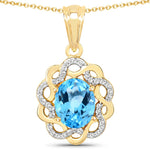 Oval Diamond Accent Cocktail Pendant