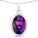 Oval Bezel Set Solitaire Pendant