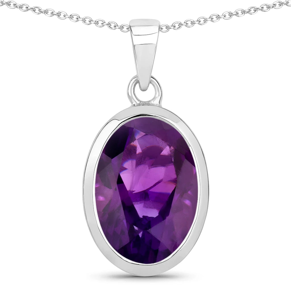 Oval Bezel Set Solitaire Pendant