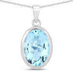 Oval Bezel Set Solitaire Pendant