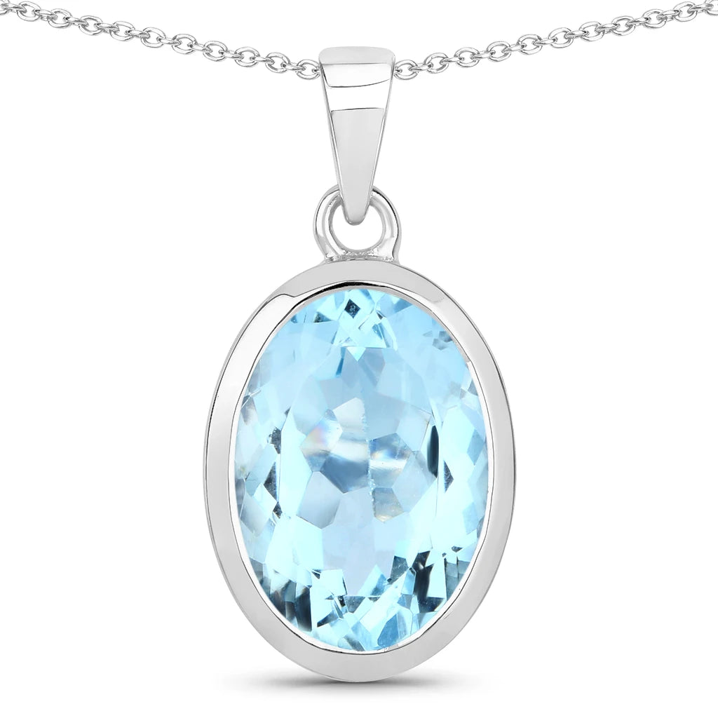 Oval Bezel Set Solitaire Pendant