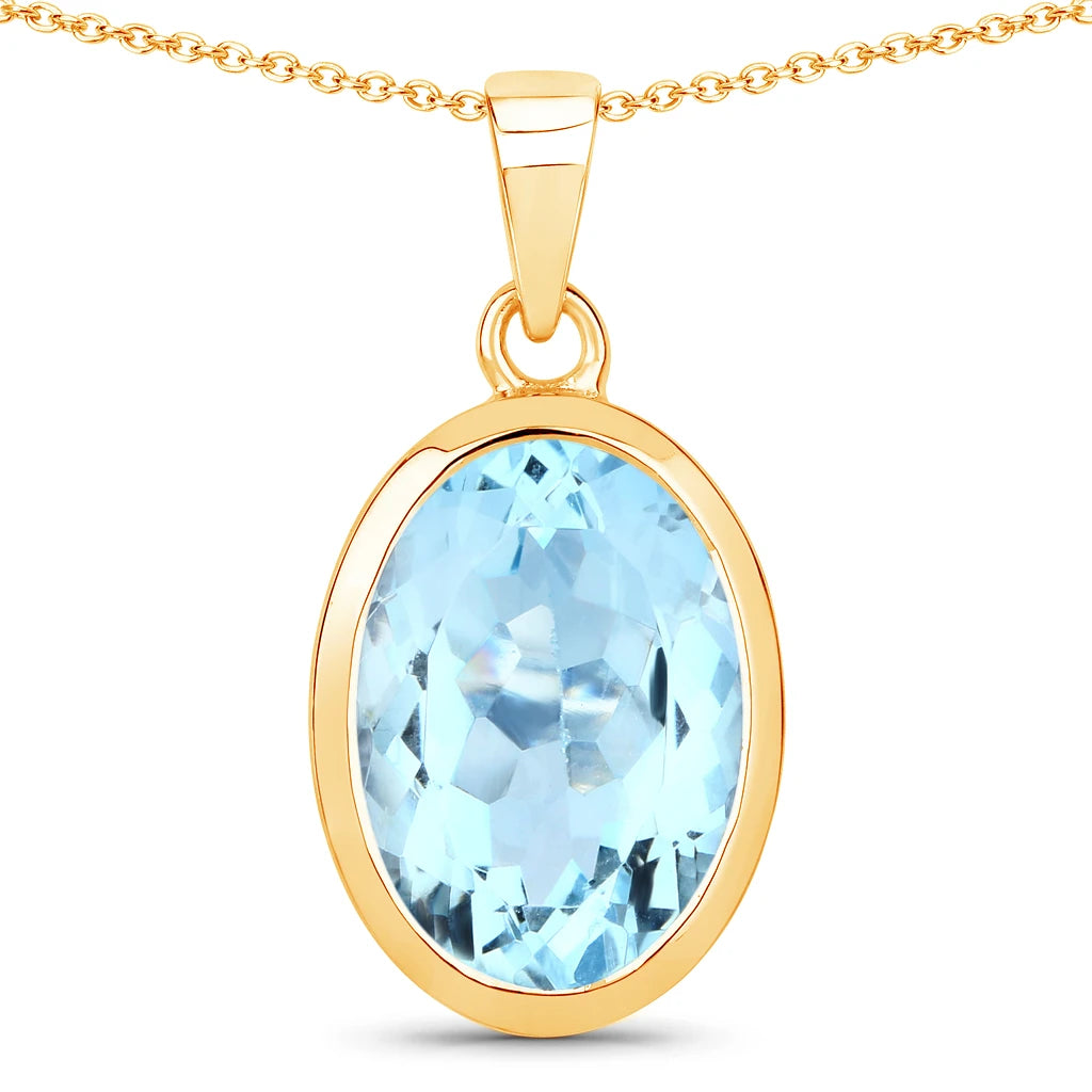 Oval Bezel Set Solitaire Pendant