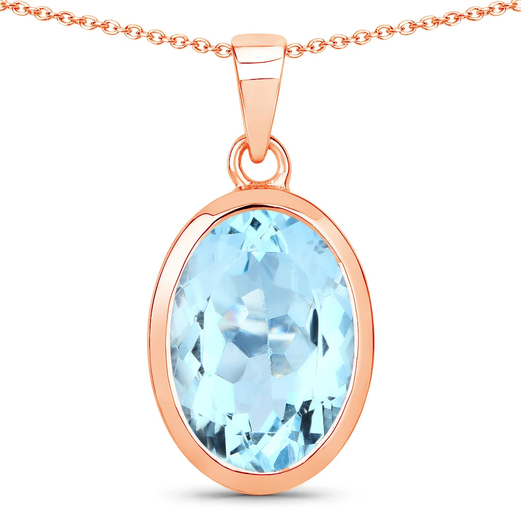 Oval Bezel Set Solitaire Pendant